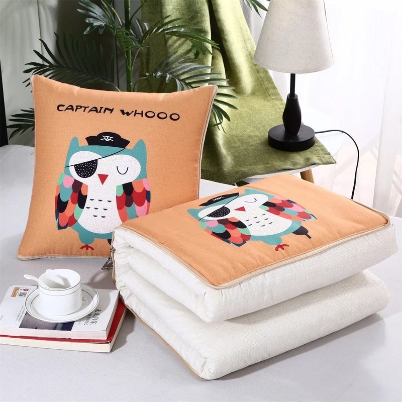 Custom Logo Pillow Quilt Dual-use Car Cushion & Sleeping Blanket Four-season Thin Blanket Gift Printing|汽车配件