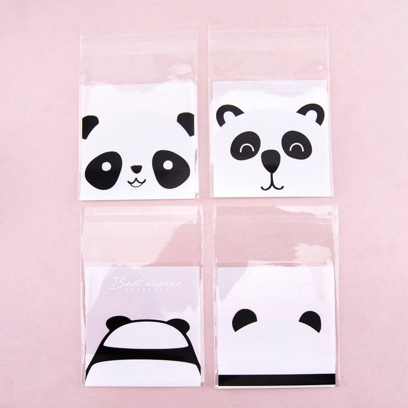 Adorable Panda and Floral Design Plastic Snack Bags|Food Packaging