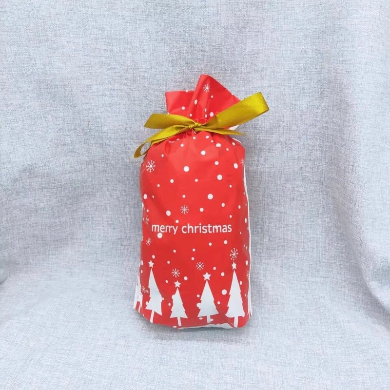 Holiday Snowflake Drawstring Gift Bags for Candy Cookies | Seasonal Packaging