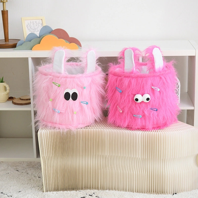 Adorable Long Hair Monster Fabric Storage Basket Organizer|Home Storage & Organization