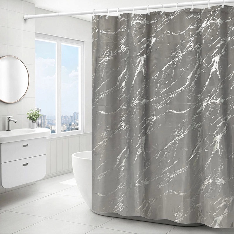 Light Luxury Marble Pattern Waterproof Shower Curtain for Bathroom|Home & Living Bath Accessories