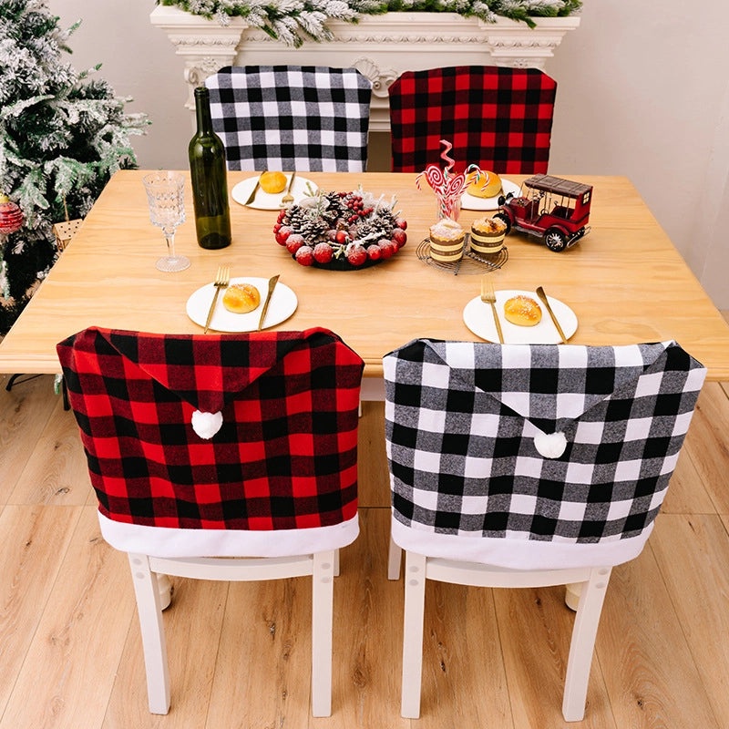 Holiday Minimalist Color Block Chair Cover Polyester Classic Style for Christmas Daily Use|Home Decor Accessories