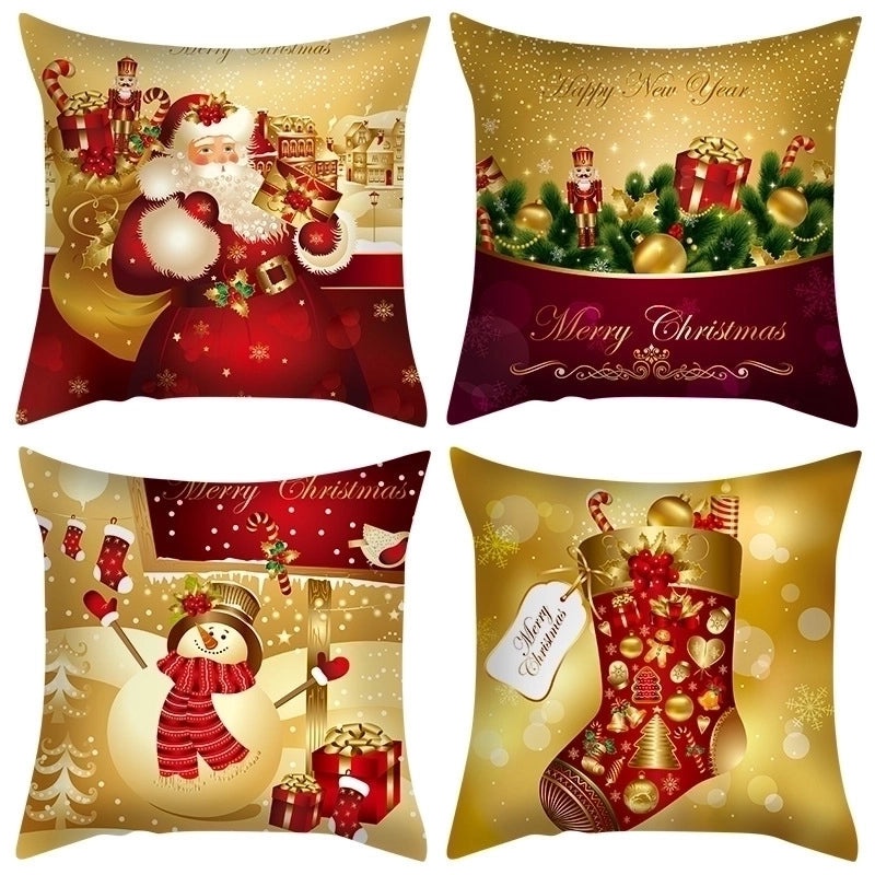 Christmas Vacation Santa Claus Peach Skin Pillow Covers Sofa Couch Decorative Cases|Home Decor