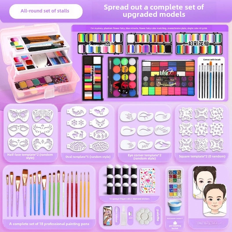 12-Color Face Paint Set for Kids Water-Soluble Safe Halloween Body Makeup|Children's Face Paint & Body Art