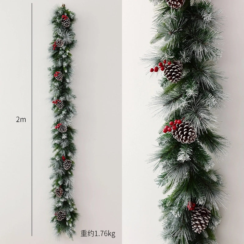 Christmas Rattan Decoration with Pine Cones and Red Berries | Holiday Home Decor