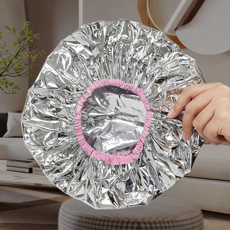 Disposable Women's Hair Cap Aluminum Foil Waterproof Shower Cap Oil-proof Thin Hair Treatment Film|Hair Accessories