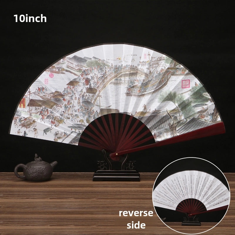10 Inch Vintage Chinese Folding Fan for Advertising and Summer Promotion | Home & Garden > Fans & Cooling Appliances