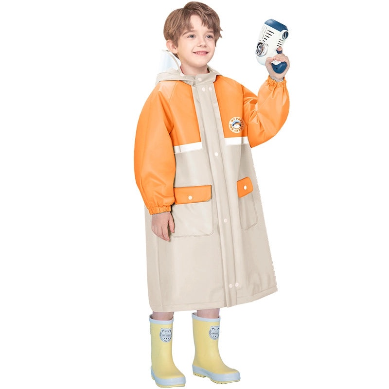 Kids Waterproof Raincoat Poncho with Schoolbag Cover for Kindergarten and School | Kids Rainwear