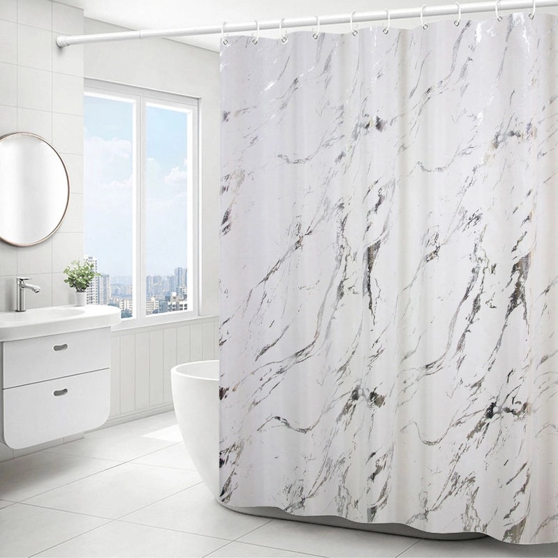 Light Luxury Marble Pattern Waterproof Shower Curtain for Bathroom|Home & Living Bath Accessories