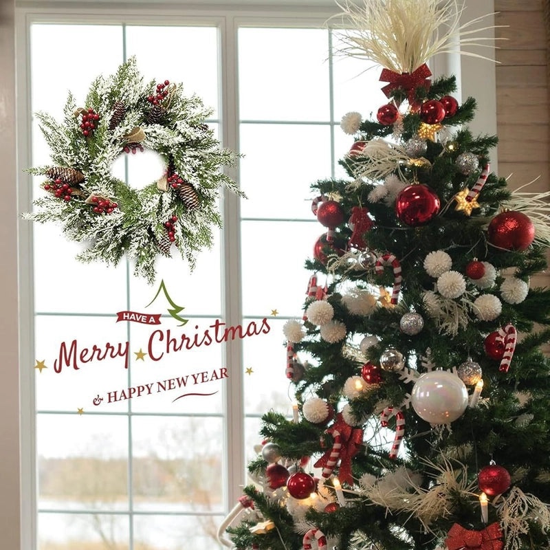 Christmas Wreath Door Hanging Christmas Decoration Holiday Pendant Window Props Festive Home Decor|Holiday Decorations