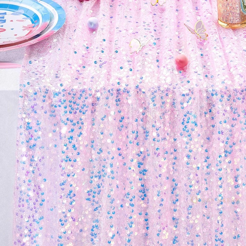 Mermaid Sequin Table Flag for Girls Birthday Party, Wedding & Holiday Decoration | Party Supplies