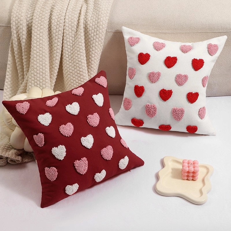 Valentine's Day Heart Shape Plush Throw Pillow Soft PP Cotton Cushion for Bedding|Home Decor Pillows