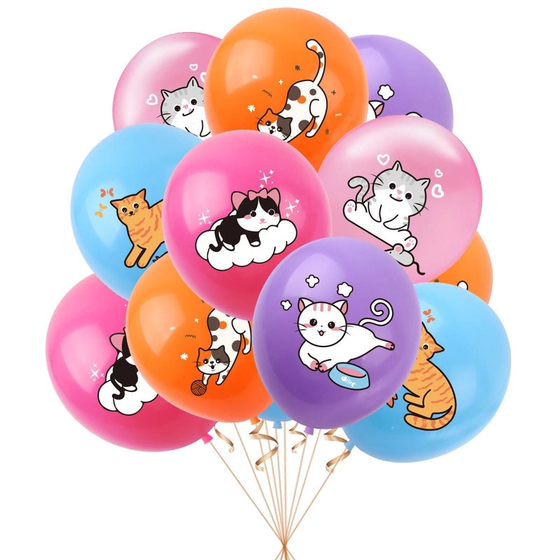 Cute Cat Holiday Party Emulsion Balloons | Party Supplies