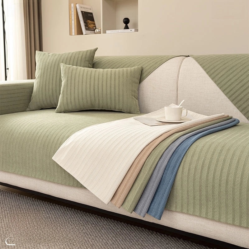 All-Season Chenille Sofa Cushion Non-Slip Cream Cover Soft Backrest Towel Protector|Home Decor & Sofa Accessories
