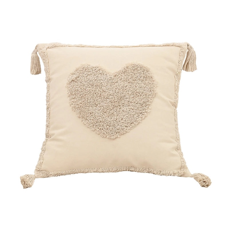 Nordic Heart-Shaped Polyester Cotton Throw Pillow Cover for Couch & Sofa Decor | Home Decor & Pillows