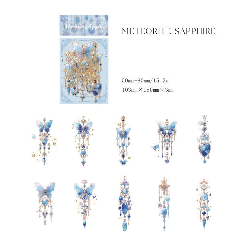 3D Ice Crystal Pet Laser Stickers for Jewelry Planner Frames | Jewelry Craft Supplies