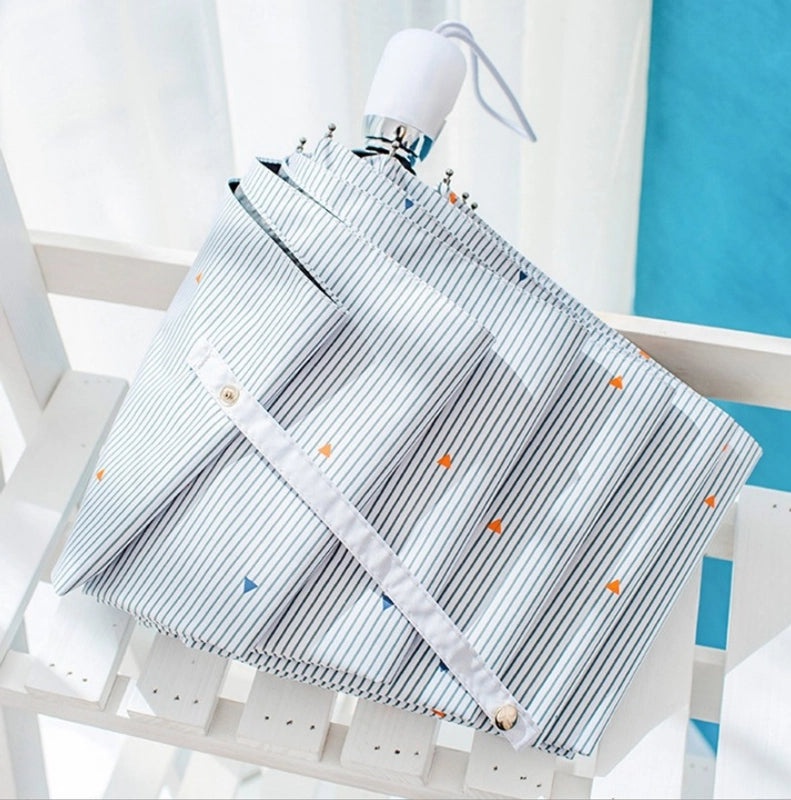 Black Rubber UV Protection Automatic Sunny Umbrella Cute Korean Design Custom Sunscreen Umbrella|Umbrellas & Sun Protection