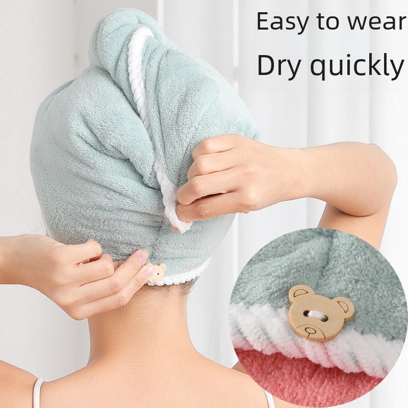 Double-layer Quick-dry Hair Towel Cap for Women Thickened Absorbent Shower Scarf Adult Student Headwrap|Hair Care Accessories