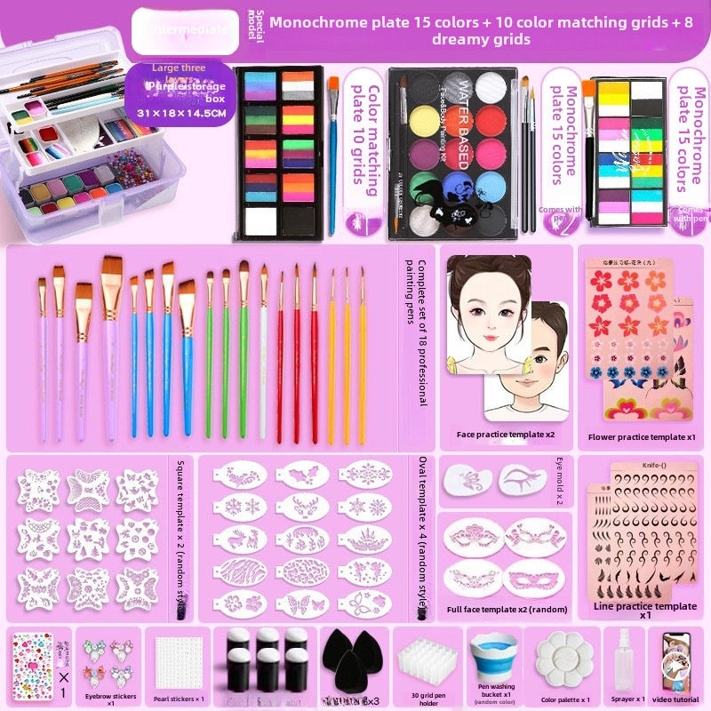 12-Color Face Paint Set for Kids Water-Soluble Safe Halloween Body Makeup|Children's Face Paint & Body Art