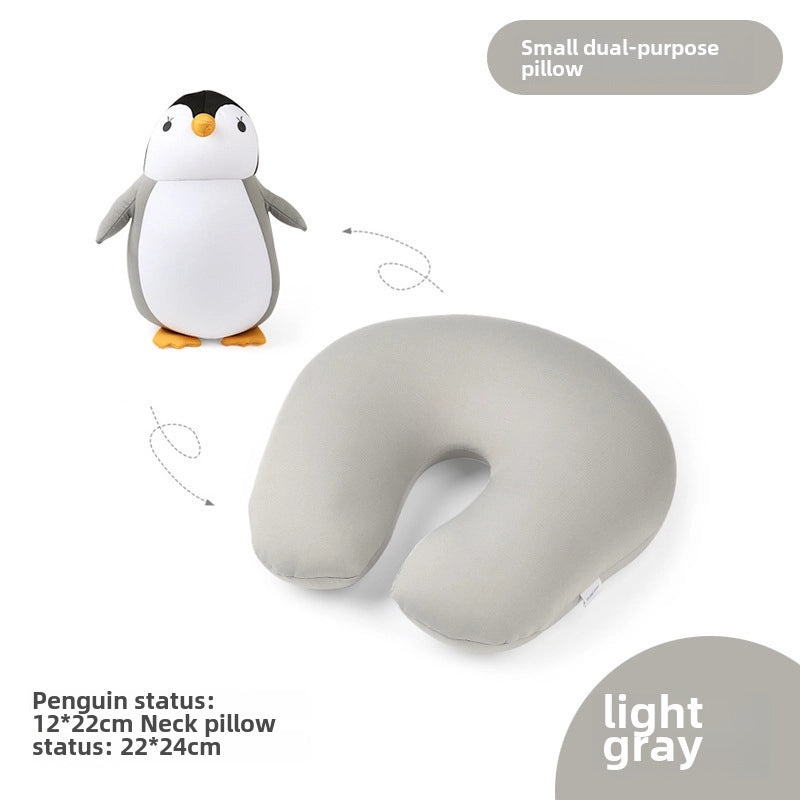 Cartoon Penguin U-Shaped Neck Pillow with Foam Particles | Travel Pillows & Neck Support