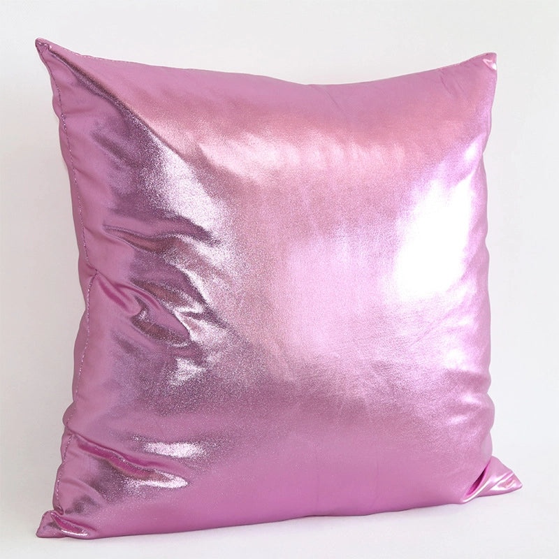 Elegant Solid Color PU Leather Spandex Bronze Pillow Covers for Couch Sofa Decor | Home Decor