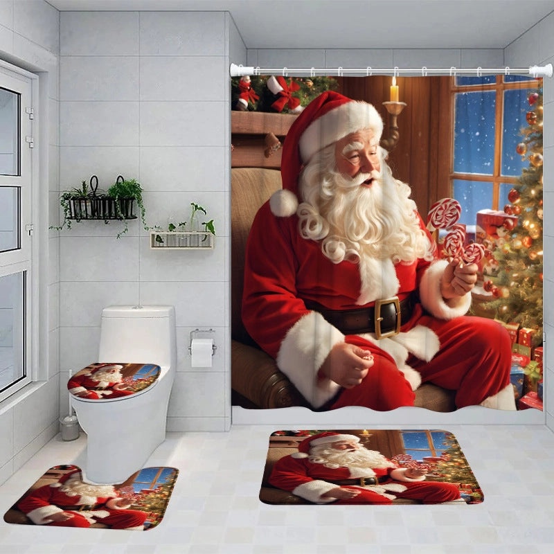 Modern Christmas Letter Snowman Shower Curtain Window Decoration|Home Decor
