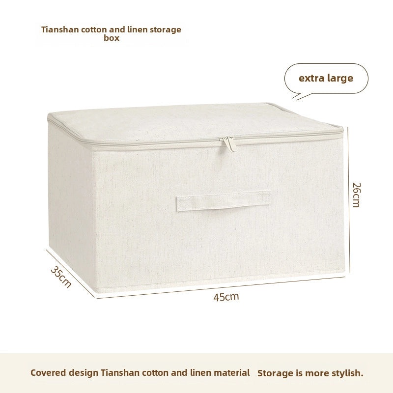 Tianshan Soft Cotton Linen Storage Box Foldable Wardrobe Organizer Clothes Finishing Box|Home Storage & Organization