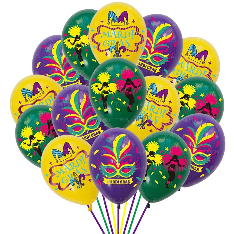 Mardi Gras Elegant Minimalist Letter Paper Balloon and Cake Decoration Set for Holiday Party|Party Supplies Decorations