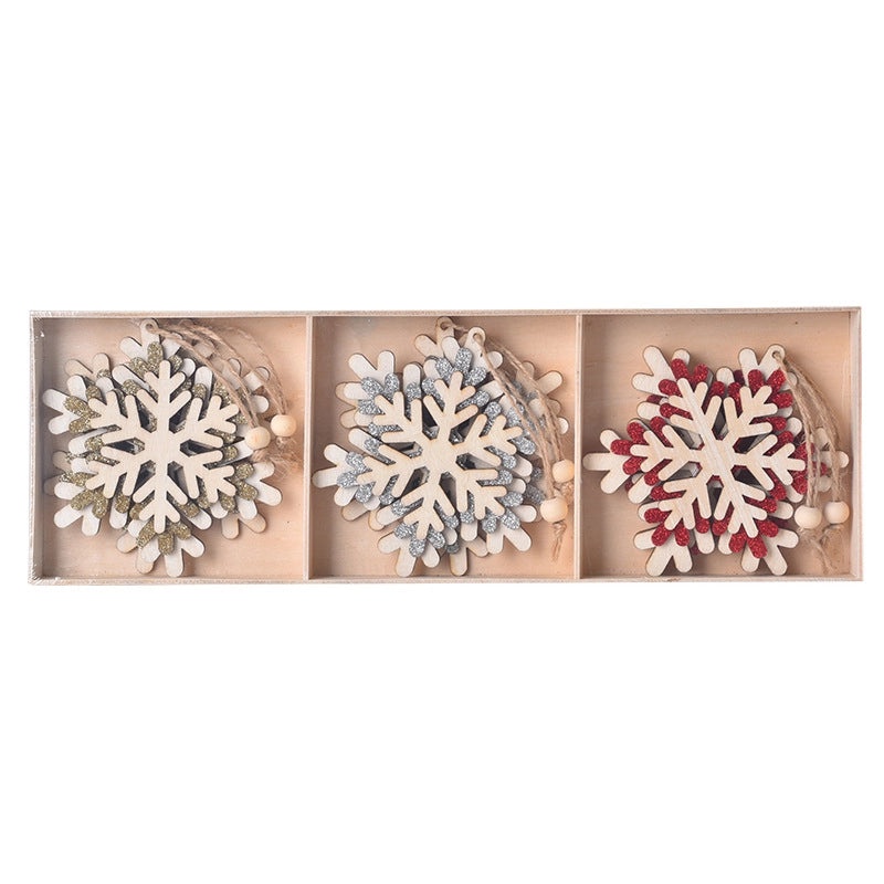 Festive Snowflake Wooden Hanging Ornaments for Christmas Party Decor|Christmas Decorations