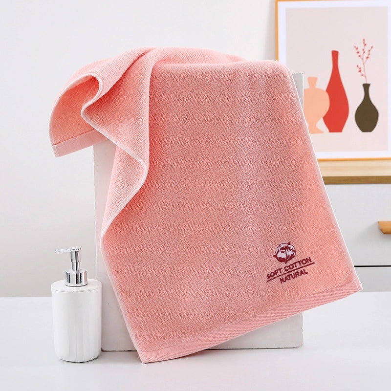 Pure Cotton Thickened Adult Face Towel with Watergrain Texture and Embroidered Logo|Home & Living Towels