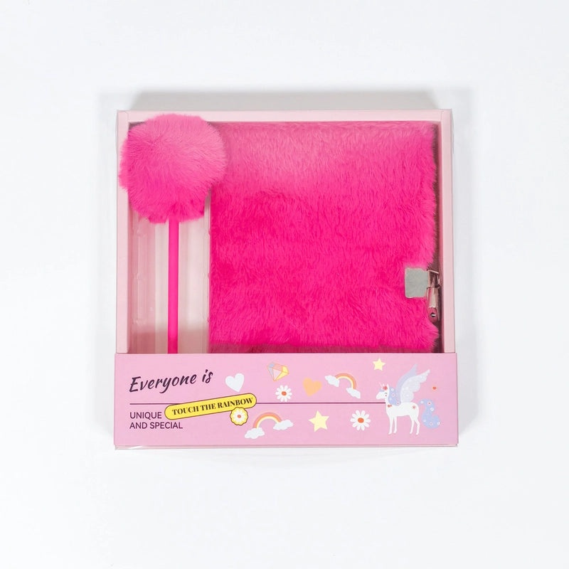 Cute Solid Color Plush Stationery Set for Kids | Stationery & Office Supplies