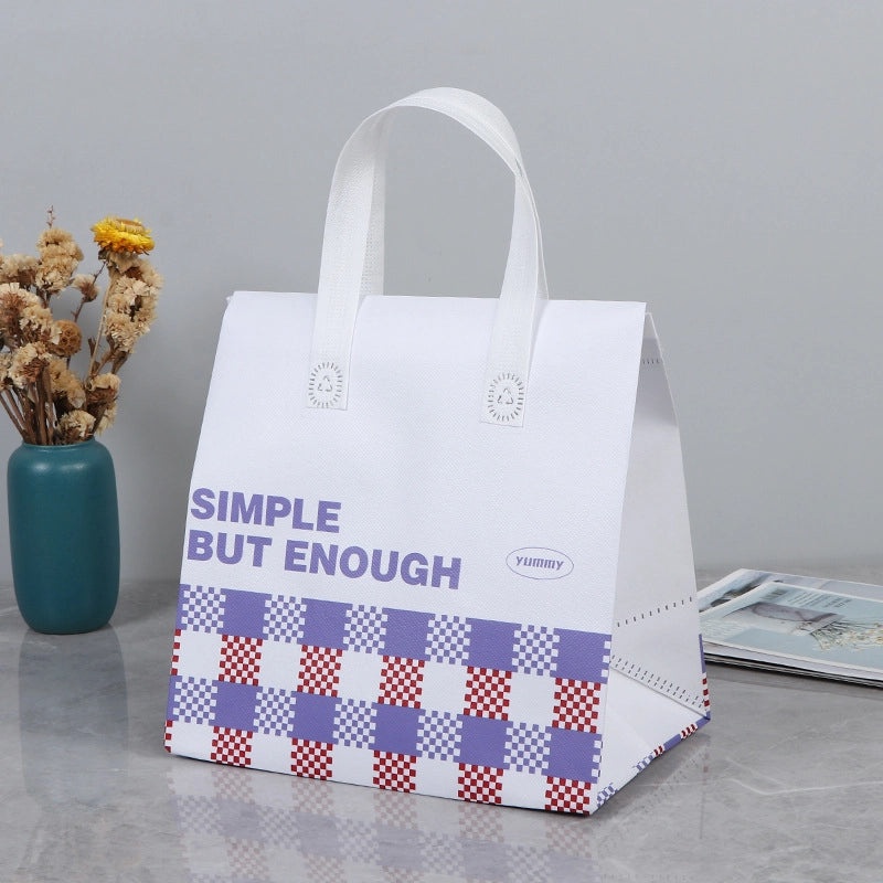 Minimalist Modern Letter Cake Design Thermal Nonwoven Tote Bag|Fashion Accessories Bags