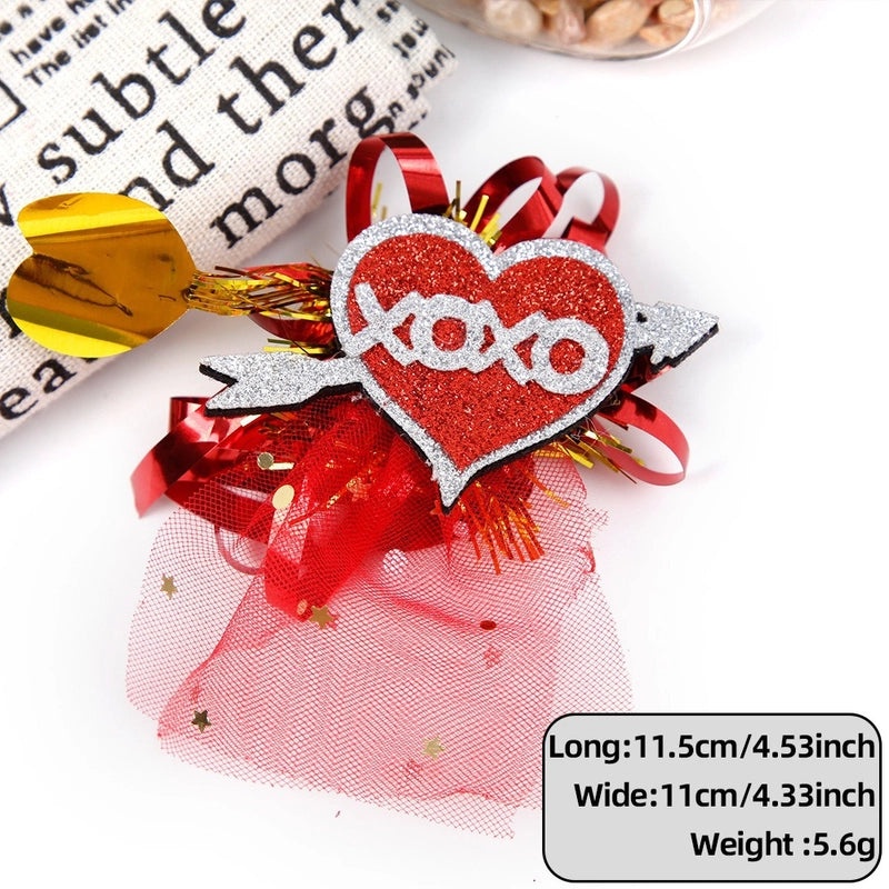 Valentine's Day Rose Heart Hairpin Classic Letter Design Felt Cloth Party Accessory 1 Piece|Hair Accessories