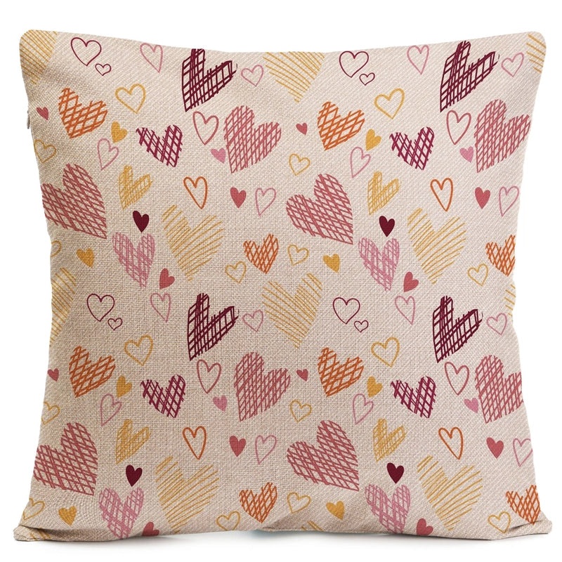 Elegant Heart-Shaped Linen Pillow Covers for Sofa Valentine’s Day Minimalist Couch Decor|Home Decor Pillows