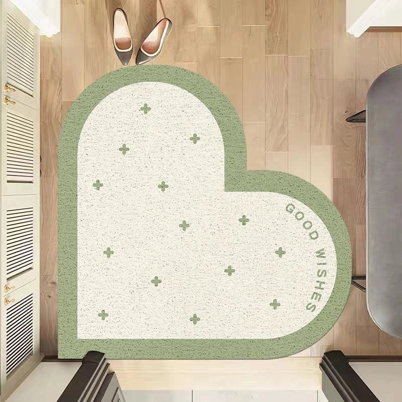 Elegant Heart-Shaped PVC Bath Mat for Casual Bathroom Decor|Home & Bath Accessories