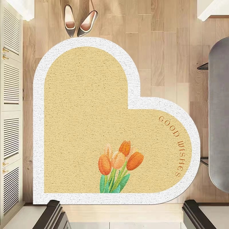 Elegant Heart-Shaped PVC Bath Mat for Casual Bathroom Decor|Home & Bath Accessories