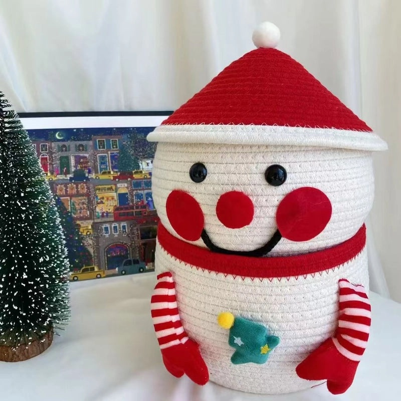 Adorable Cartoon Print Cotton Rope Storage Basket Organizer|Home Storage & Organization