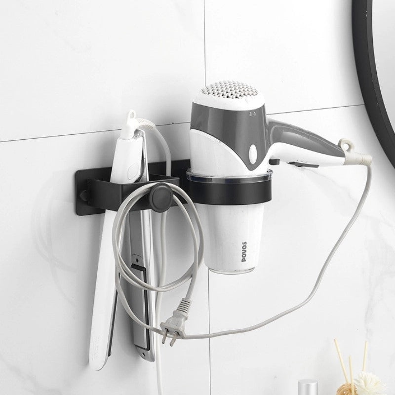 Minimalist Solid Color Aluminum Hair Dryer Holder Rack|Bathroom Accessories