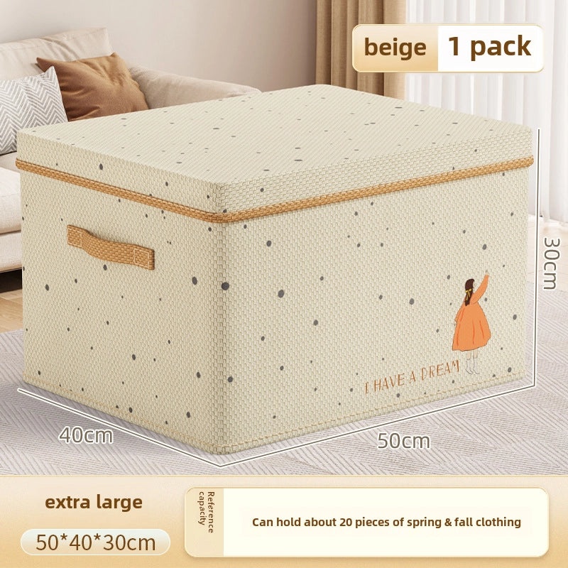 Oxford Blue Striped Oxford Cloth Storage Box for Clothes and Toys | Home Storage & Organization