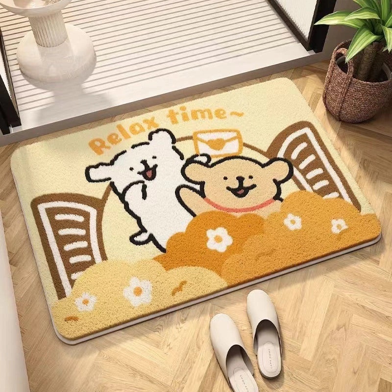 Geometric Floral Cashmere Feel Carpet for Bedding | Home Decor