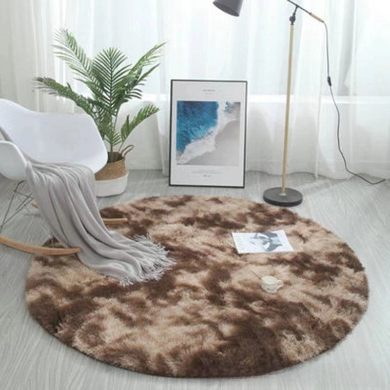 Nordic Style Round Carpet Long Hair Rug for Bedroom Living Room Coffee Table Yoga Fitness Mat with Hanging Basket & Chair Cushion|Home Decor Rugs