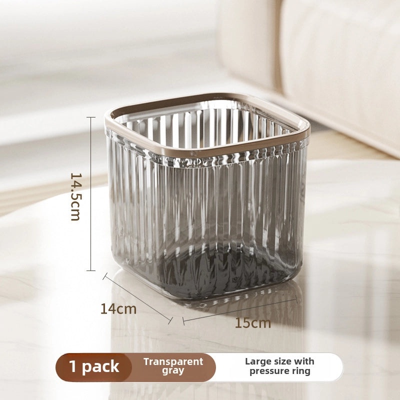 Mini Desktop Trash Can with Lid and Pressure Ring for Dining Table and Desk | Home & Kitchen Storage Containers