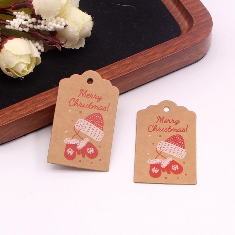 100 PCS Christmas Jewelry Packaging Cards Minimalist Letter Design|Jewelry Packaging Supplies