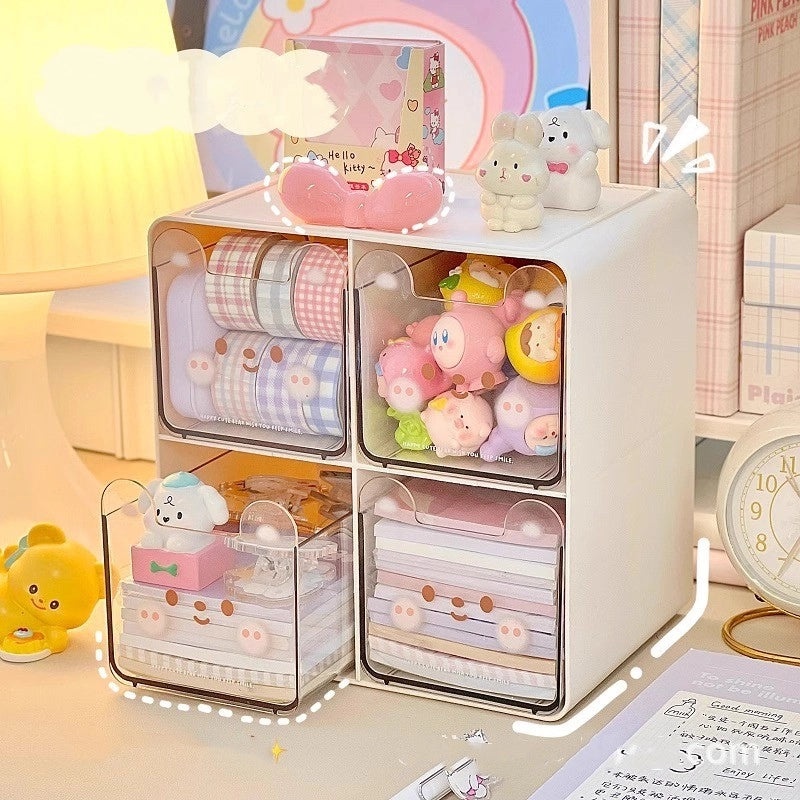 Cute Cartoon Pet Design Plastic Storage Box Organizer|Home Storage & Organization