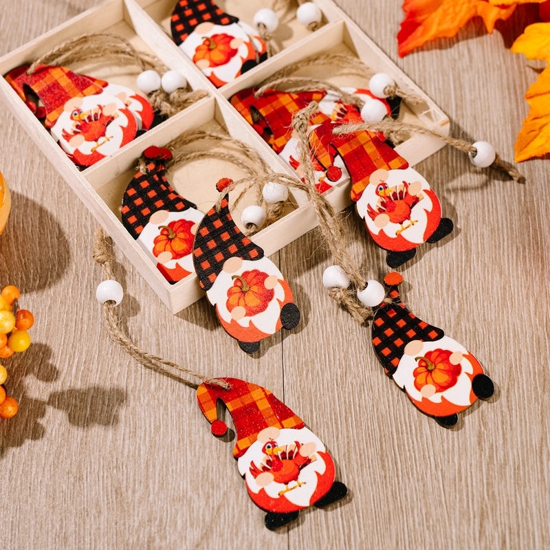 Nordic Style Cute Santa Claus Wooden Hanging Ornaments for Christmas Thanksgiving Home Party|Holiday Decorations