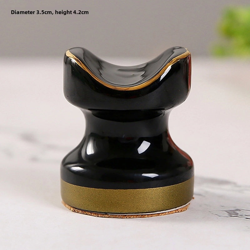 Portable Ceramic Cigar Ashtray Gold Dual-Color Mini Holder European Style | Home & Living Accessories