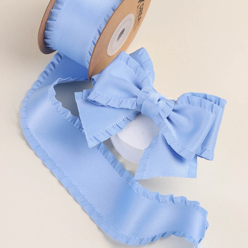 Thickened Ruffled Ribbon Bow Hair Clip High Density Wave Edge Skirt Decoration|Hair Accessories