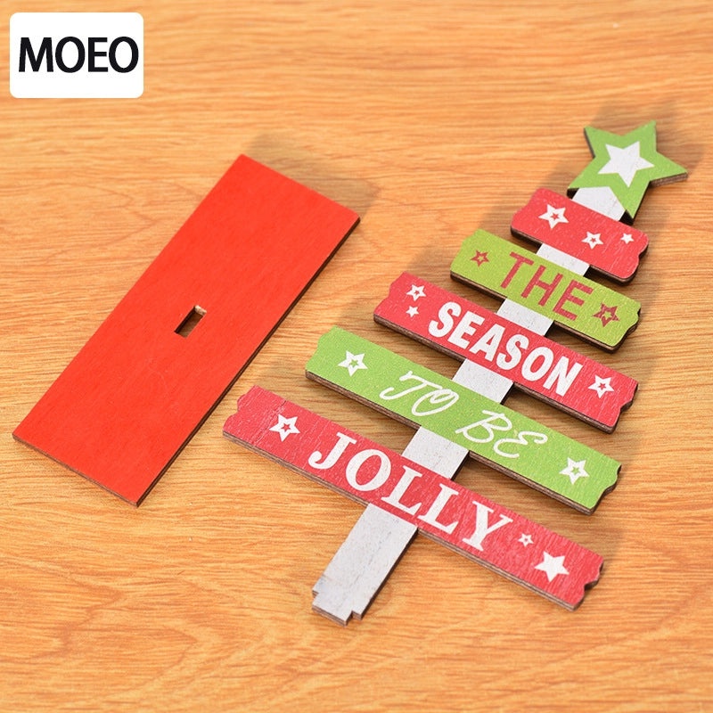 Christmas Cute IG Style Christmas Tree Letter Star Wood Party Festival Ornaments|Home Decor & Seasonal Ornaments