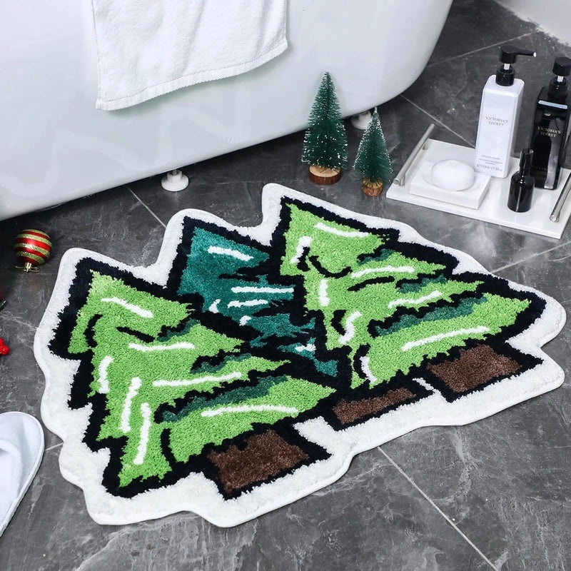 Festive Santa & Reindeer Cashmere-Feel Carpet Bedding for Christmas Vacation|Home Decor Bedding