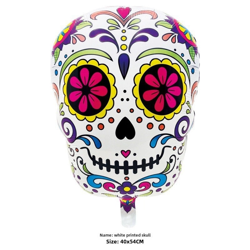 Halloween Ghost Spider Balloon Large Aluminum Foil Skull Man Pumpkin Decor|Halloween Decorations